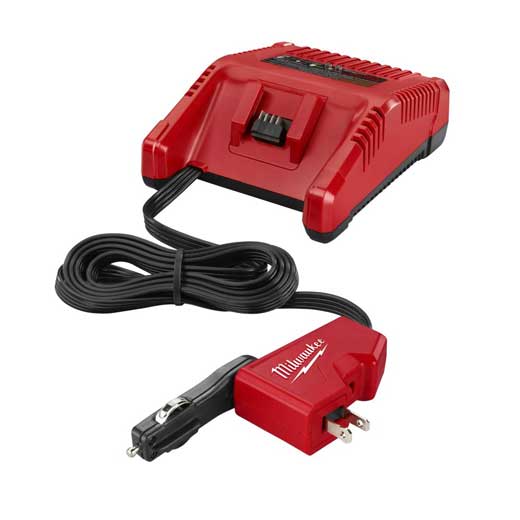 Milwaukee® 2710-20 M18™ AC/DC AC Wall and DC Vehicle Charger, For Use With M12™ REDLITHIUM™ and M12™ Li-Ion Battery, Li-Ion Battery, 30 min Charging, 1 Batteries