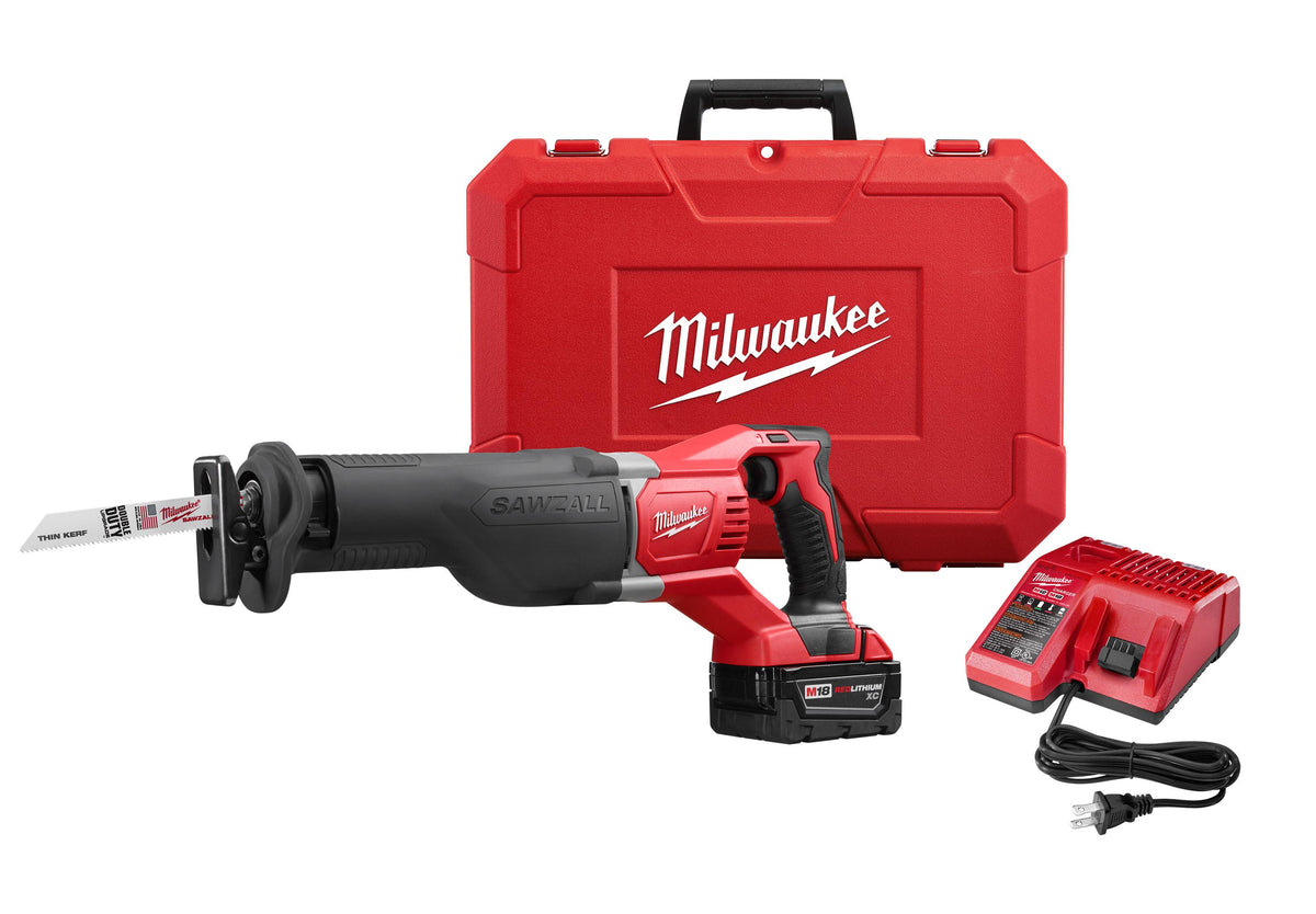 Milwaukee® M18™ SAWZALL® 2621-21 Cordless Reciprocating Saw Kit, 1-1/8 in L Stroke, 3000 spm, 18 V DC, 19 in OAL