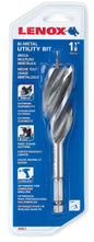 Lenox® 1095106A1816 Bi-Metal Utility Wood Drill Bit, 1-1/8 in Dia, 6 in OAL, 3/8 in Shank