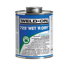Weld-On® 725™ Wet R Dry™ 10167 Extremely Low VOC Medium Body Solvent Cement With Applicator Cap, 0.5 pt Container