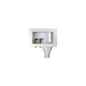 Water-Tite 87353 Right Drain Wide Mouth Washing Machine Outlet Box With Quarter Turn Valve, Domestic