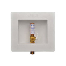 Water-Tite 87981 Ice Maker Outlet Box With Quarter Turn Hammer Arrester Valve, Plastic, Domestic
