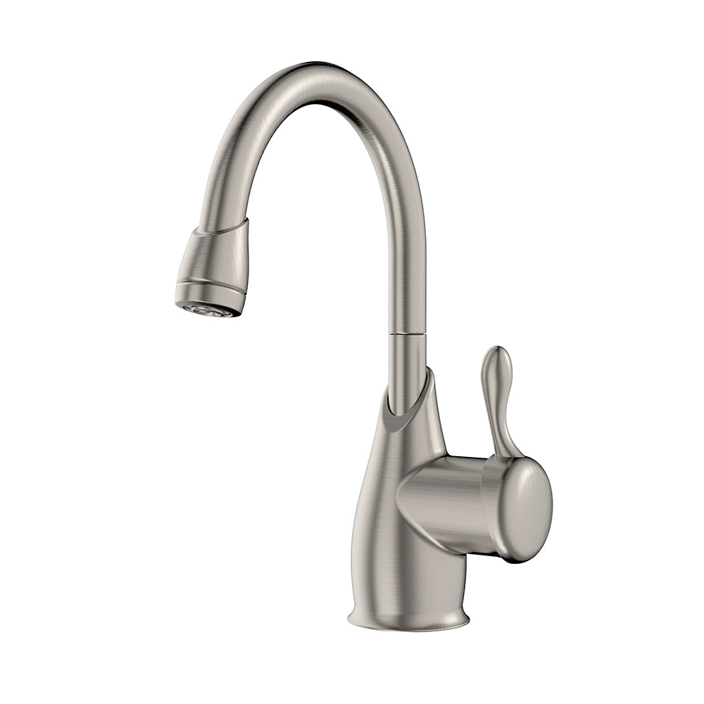Insinkerator® 45108B F-H1400 Melea™ Instant Hot Water Dispenser, 0.8 gpm Flow Rate, 360 deg Swivel Spout, Satin Nickel, 1 Handle