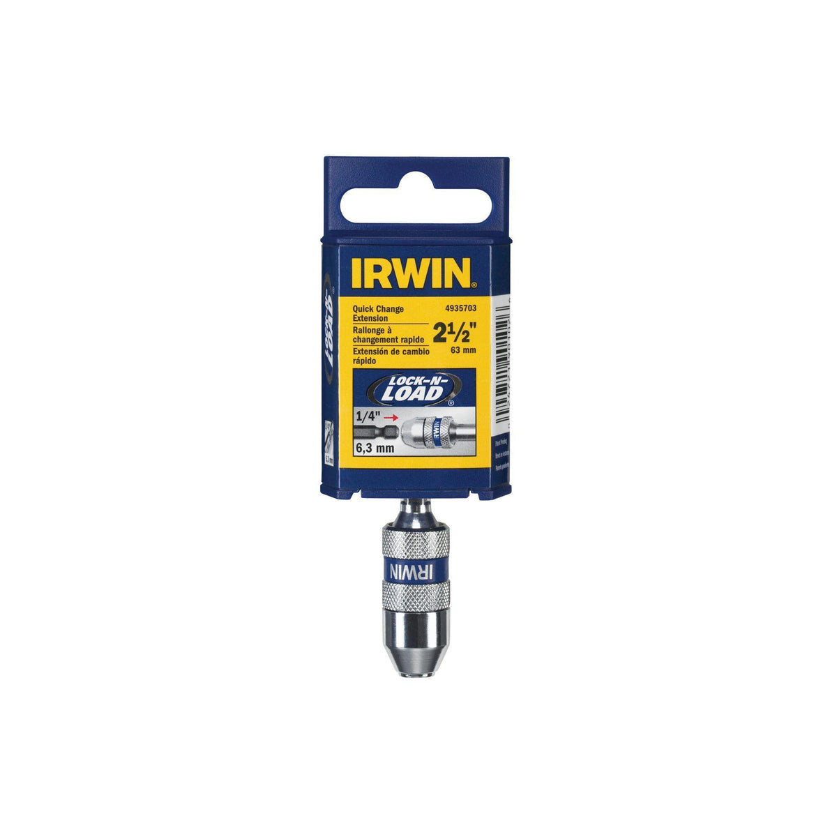 Irwin® 4935703 Quick Change Bit Extension, 1/4 in Shank, 6 in L, 5/8 in Dia Body, Collet Series: Lock-n-Load®