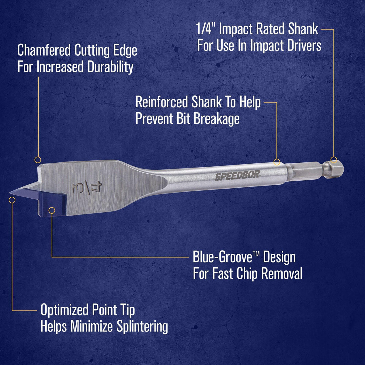 Speedbor 2000 Standard Length Spade Bit - 1-1/2" Dia