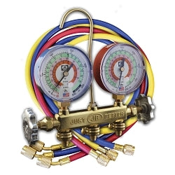 JB Industries 22246 PATRIOT® 2-Valve Charging Manifold, For Use With R-22, R-404A, R-410A Refrigerant, Brass, Domestic