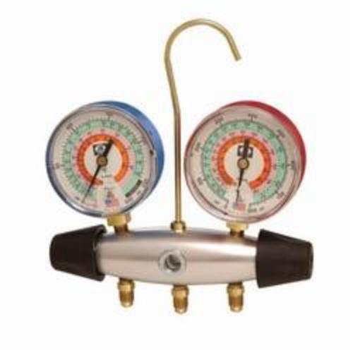 JB Industries 24125 Zeppelin® 2-Valve Charging Manifold, For Use With R-22, R-134A, R-404A Refrigerant, Aluminum, Domestic