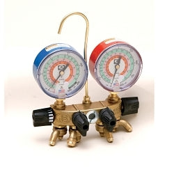 JB Industries 26200 Revolver® 4-Valve Charging Manifold Without Hose, 2-1/2 in ga, For Use With R-22, R-404A, R-410A Refrigerant, Brass, Domestic