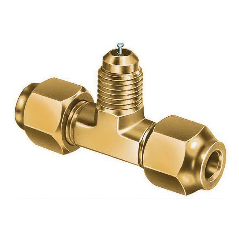 JB Industries A31444 Tee With Nut, 1/4 in Nominal, Female SAE Swivel x Access x Tube