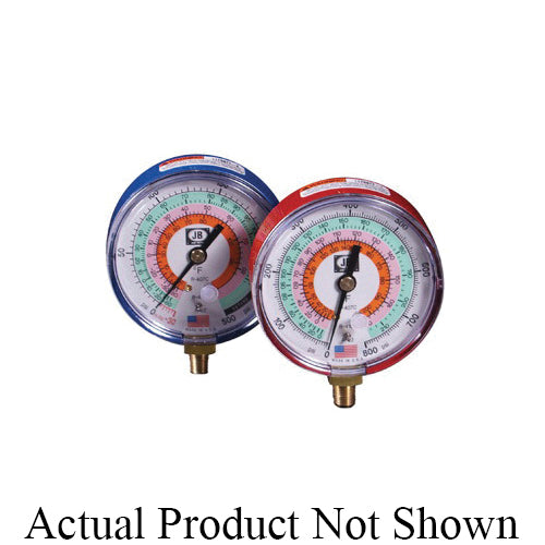 JB Industries M2-831 High Side Pressure Gauge, 0 to 800 psi, 1/8 in MNPT Connection, 3-1/8 in Dial