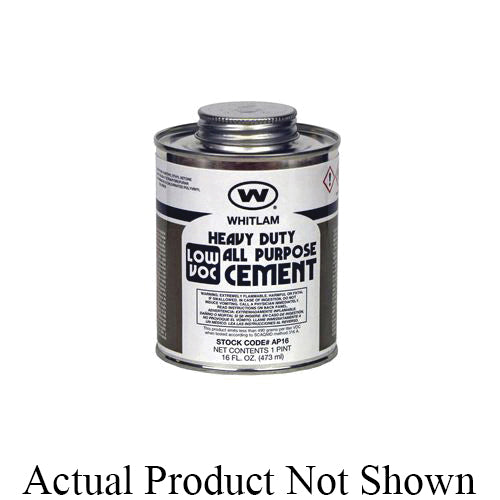 WHITLAM® AP4 All Purpose Heavy Duty Low VOC Medium Body Solvent Cement, 0.25 pt Container, Clear