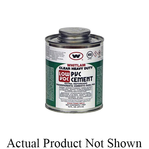 WHITLAM® HDP32 Heavy Duty Low VOC Medium Body PVC Cement, 1 qt Container, Clear