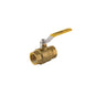 Jomar Valve® 100-105SSG 2-Piece Ball Valve With Handle, 1 in Nominal, Thread End Style, Brass Body, Full Port, PTFE/Buna-N Softgoods