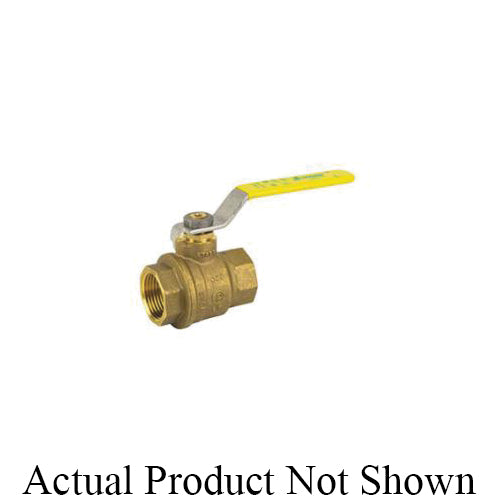 Jomar Valve® 100-409G 2-Piece Ball Valve With Handle, 2-1/2 in Nominal, NPT End Style, Brass Body, Full Port, Hostaflon® TFM/FKM Softgoods, Import