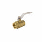 Jomar Valve® 150-104G 2-Piece Ball Valve With Handle, 3/4 in Nominal, FNPT End Style, Brass Body, Full Port, PTFE/FKM Softgoods