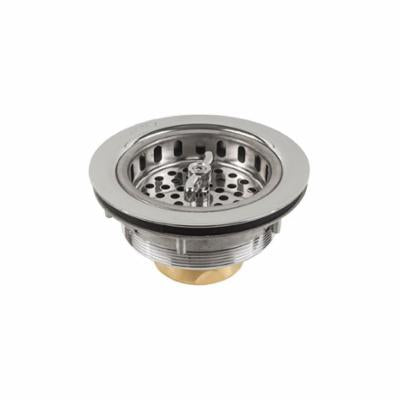 Jomar Valve® Twist-N-Loc® 300-003 Basket Strainer, For Use With Designers Series 300 Grade Brushed Stainless Steel Sink Strainer, Brass, Polished Chrome