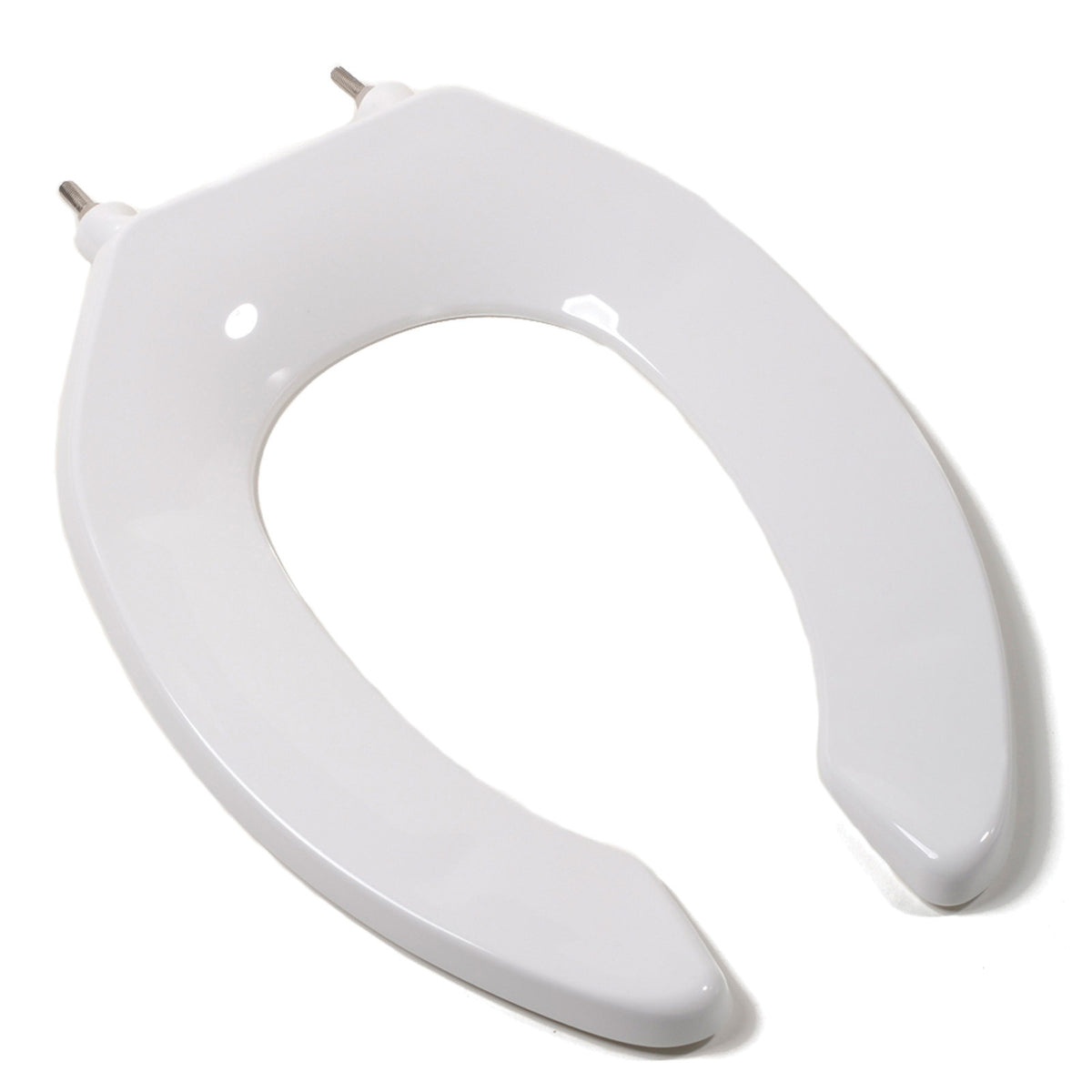 Jones Stephens™ Comfort™ C106C00 Deluxe Toilet Seat Without Cover, Elongated Bowl, Open Front, Plastic, White, Self-Sustaining Self-Sustaining Check Hinge