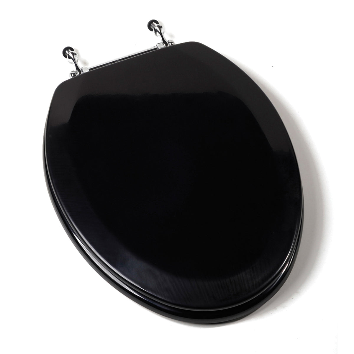 Jones Stephens™ Comfort™ C3B4E290CH Deluxe Toilet Seat With Cover, Elongated Bowl, Closed Front, Wood, Black