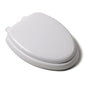 Jones Stephens™ Comfort™ C3B5E200 Deluxe Toilet Seat With Cover and Wood Core, Elongated Bowl, Closed Front, Vinyl, White