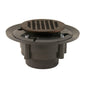 Jones Stephens™ D4991RB Heavy Duty Floor/Shower Drain With Round Strainer and Spud, 3 x 4 in Outlet, 5 in, PVC Drain, Domestic
