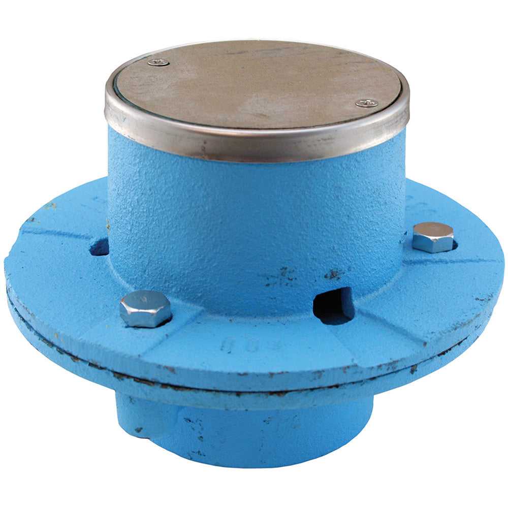 Jones Stephens™ D64202 EZ Test Shower Drain With Round Strainer and Base, 2 in Nominal, Thread Connection, Cast Iron Drain