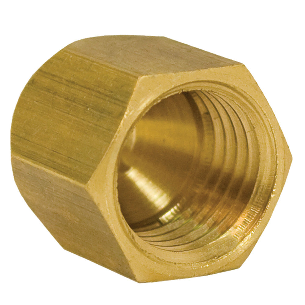 Jones Stephens™ F40022 Cap, 5/8 in Nominal, Flare, Brass