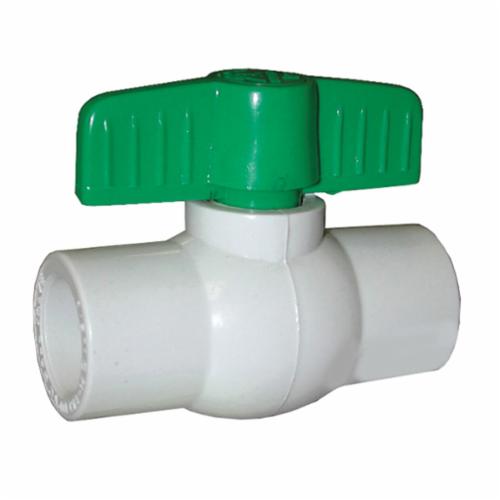 Jones Stephens™ B90150 1-Piece Ball Valve, 1-1/2 in, Solvent, PVC Body, Standard Port, EPDM Softgoods
