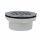 Jones Stephens™ D40101 No Caulk Shower Stall Drain With Stainless Steel Strainer, 4 in, 4-1/4 in Stainless Steel Grid, PVC Drain