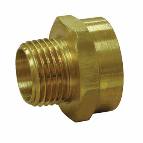 Jones Stephens™ G20015 Garden Hose Adapter, 3/4 x 1/2 in, Female Hose Thread x MNPT, Brass