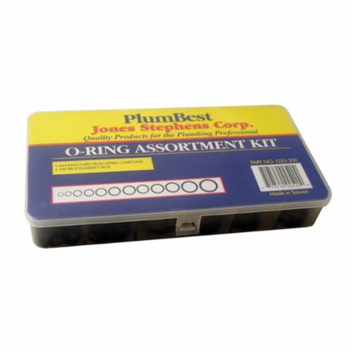 Jones Stephens™ O25200 Plumbers O-Ring Assortment Kit, 200 Pieces, Nitrile