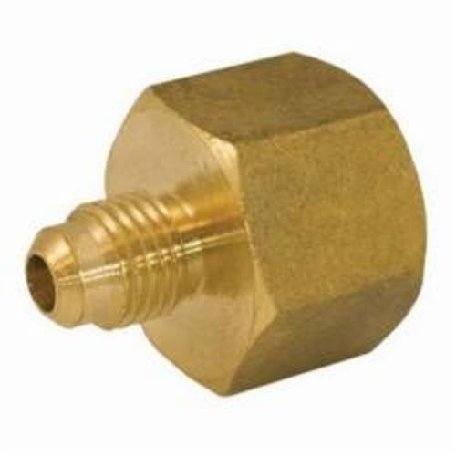 Jones Stephens™ PlumBest™ LTConnections™ F40052 Style 46 Tube Coupling, 1/2 x 3/8 in Nominal, Flare x FNPT, Brass