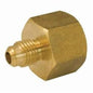 Jones Stephens™ PlumBest™ LTConnections™ F40052 Style 46 Tube Coupling, 1/2 x 3/8 in Nominal, Flare x FNPT, Brass