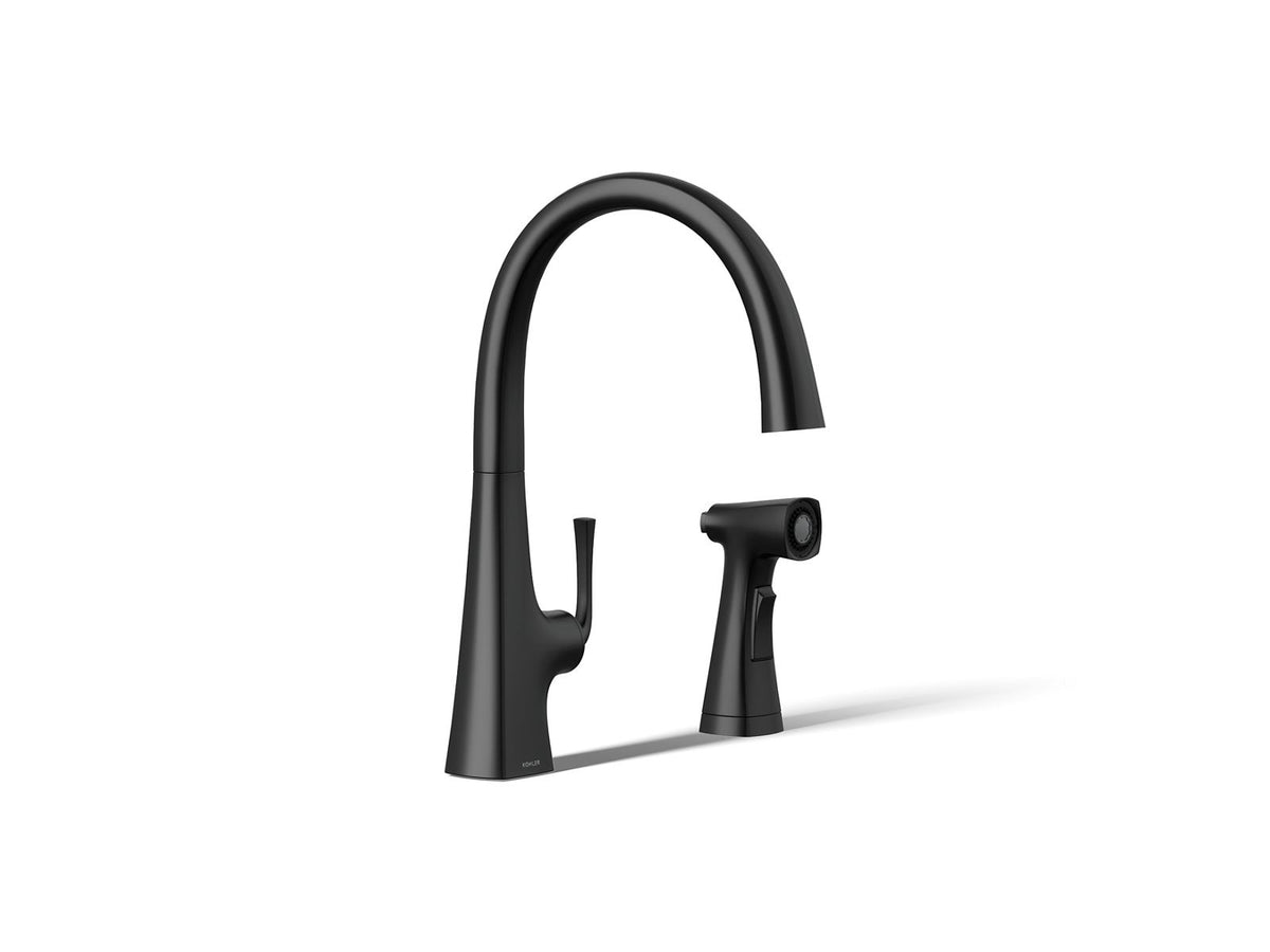 Graze - Kitchen Sink Faucet with Sidespray - Deck Mount