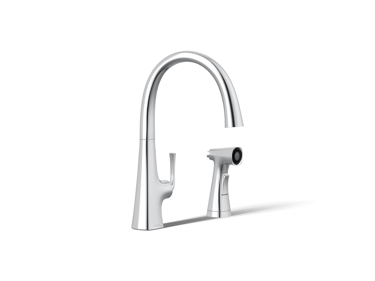 Graze - Kitchen Sink Faucet with Sidespray - Deck Mount