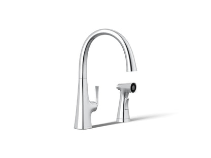 Graze - Kitchen Sink Faucet with Sidespray - Deck Mount