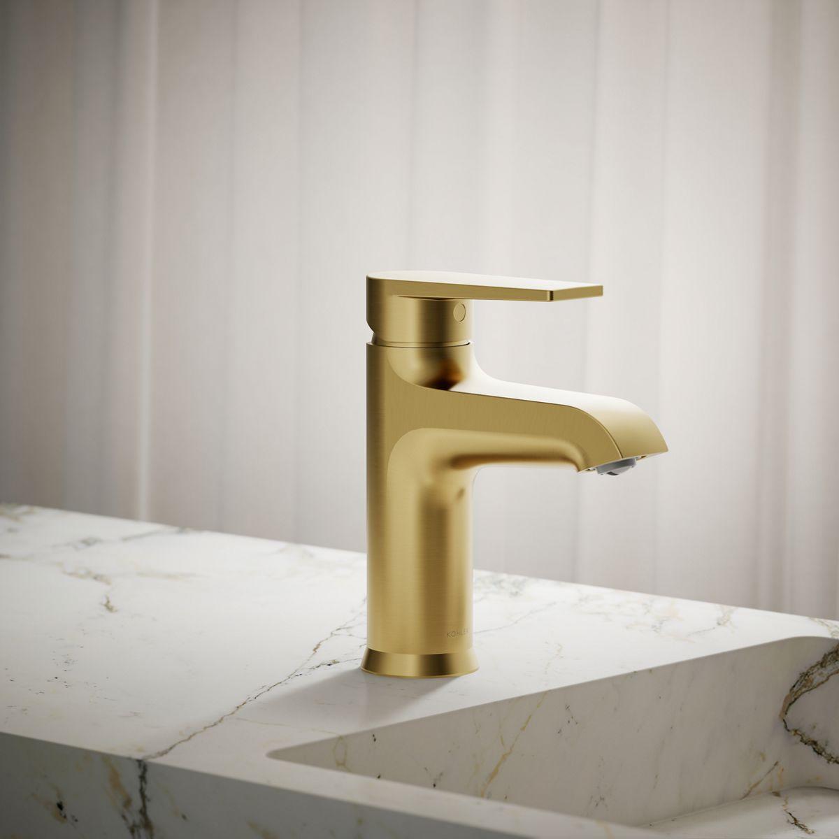 Bathroom Sink Faucet, 6-3/16 in H x 1-7/8 in W x 3-7/8 in L