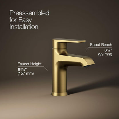 Bathroom Sink Faucet, 6-3/16 in H x 1-7/8 in W x 3-7/8 in L