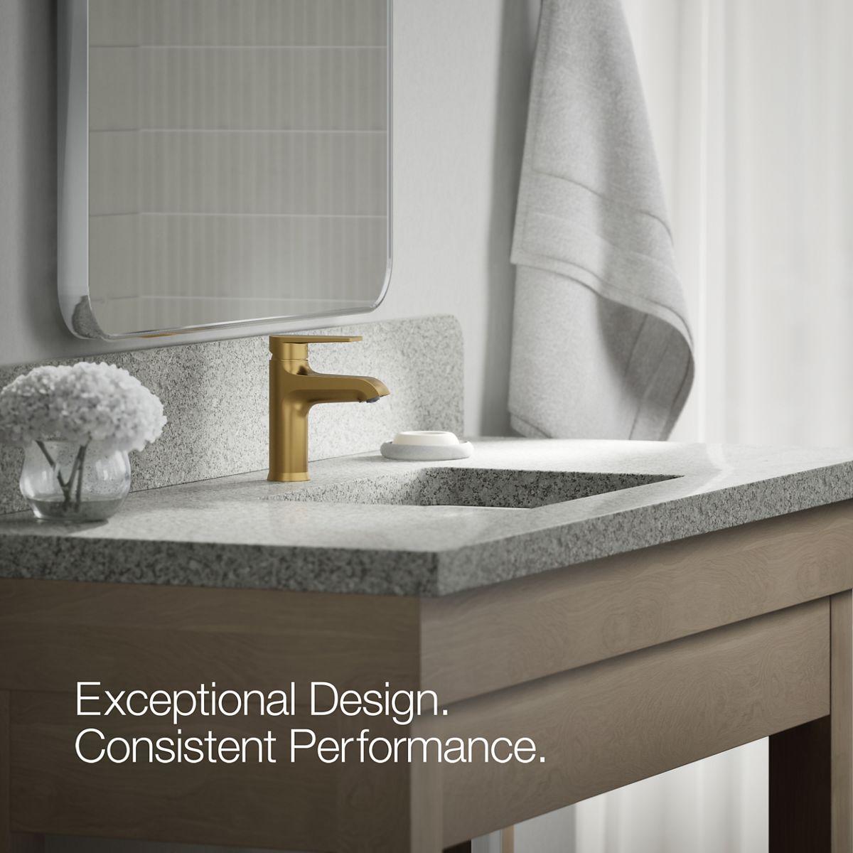 Bathroom Sink Faucet, 6-3/16 in H x 1-7/8 in W x 3-7/8 in L