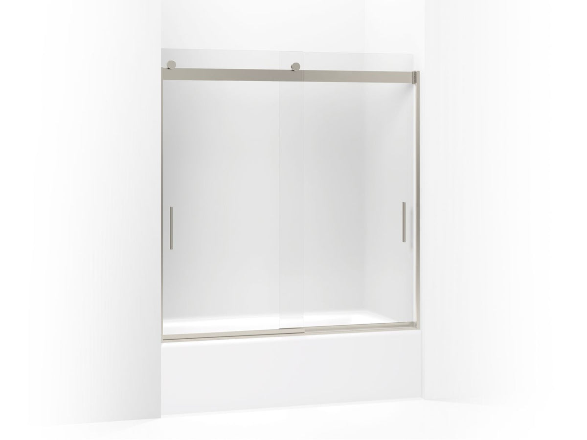 Levity - Sliding Bath Door - Matte Nickel - Aluminum