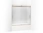Sliding Bath Door, Levity, Bright Silver