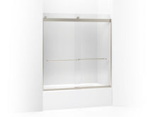 Levity Sliding Bath Door With Towel Bar, Anodized Aluminum