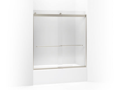 Levity Sliding Bath Door With Towel Bar, Anodized Aluminum