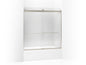 Levity Sliding Bath Door With Towel Bar, Anodized Aluminum