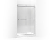 Levity Sliding Shower Door With Towel, Bright Silver, Bar