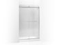 Levity Sliding Shower Door With Towel, Bright Silver, Bar