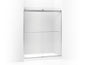 Sliding Shower Door With Towel, Levity, Bright Silver