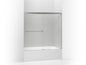 Revel - Sliding Bath Door - Bright Polished Silver