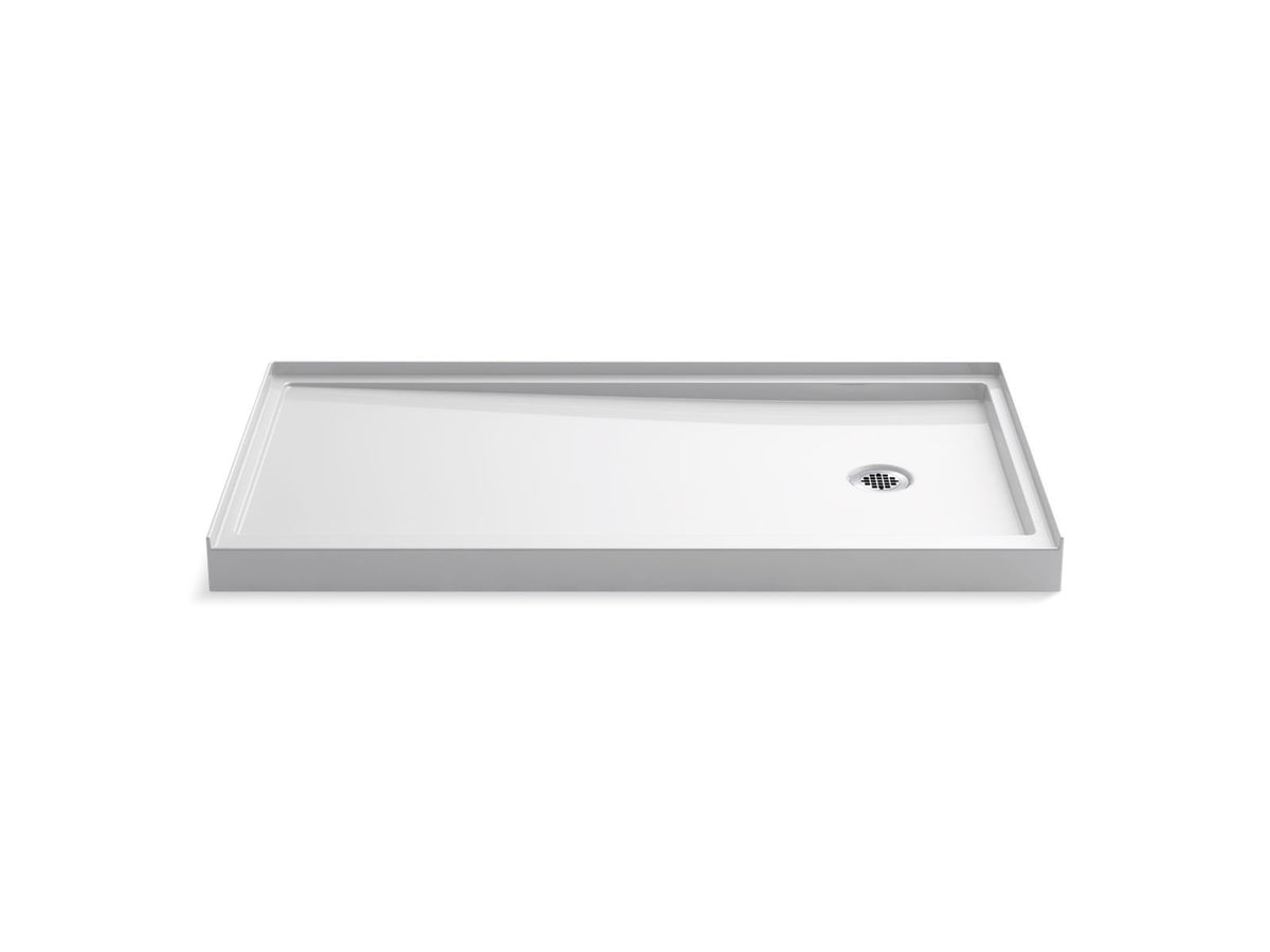 Rely - Right Drain - White - 60" L x 32" W x 4-11/16" D