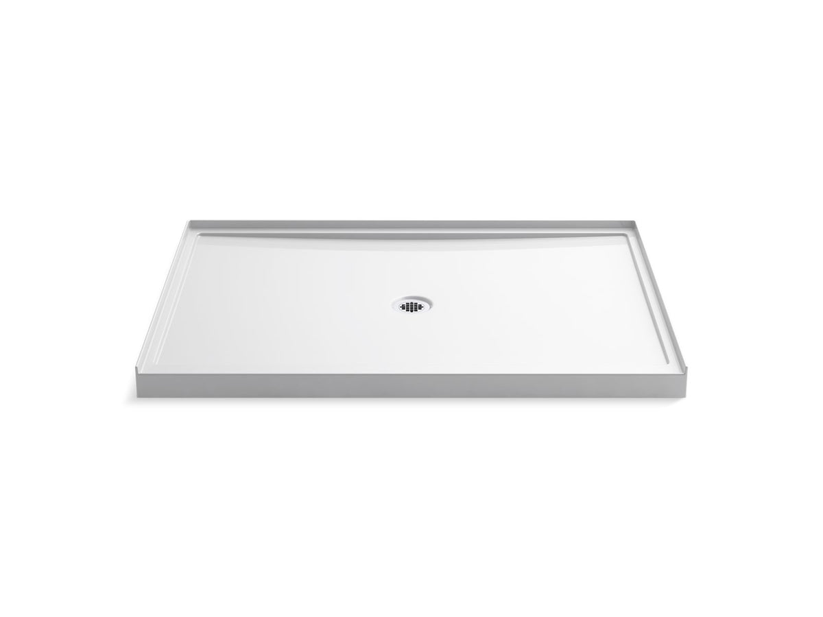 Rely Center Drain, 60 in L x 42 in W x 4-1/4 in D, White