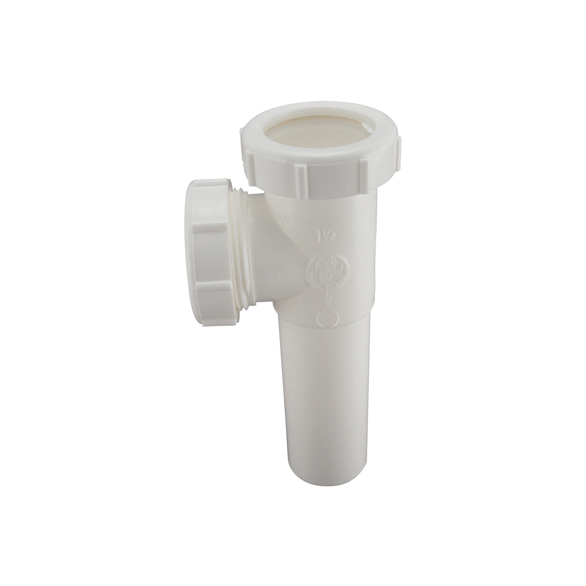 1-1/2" End Outlet Continuous Waste with Baffle Tee - White